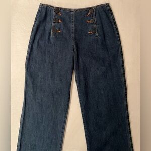 Liz Claiborne Sailor Style Denim Pants 10  30x31 Trousers Jeans Nautical Coastal